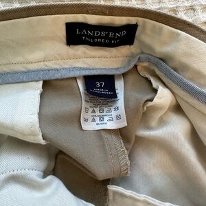Lands End No Iron Men’s Chinos Flat Front Tan